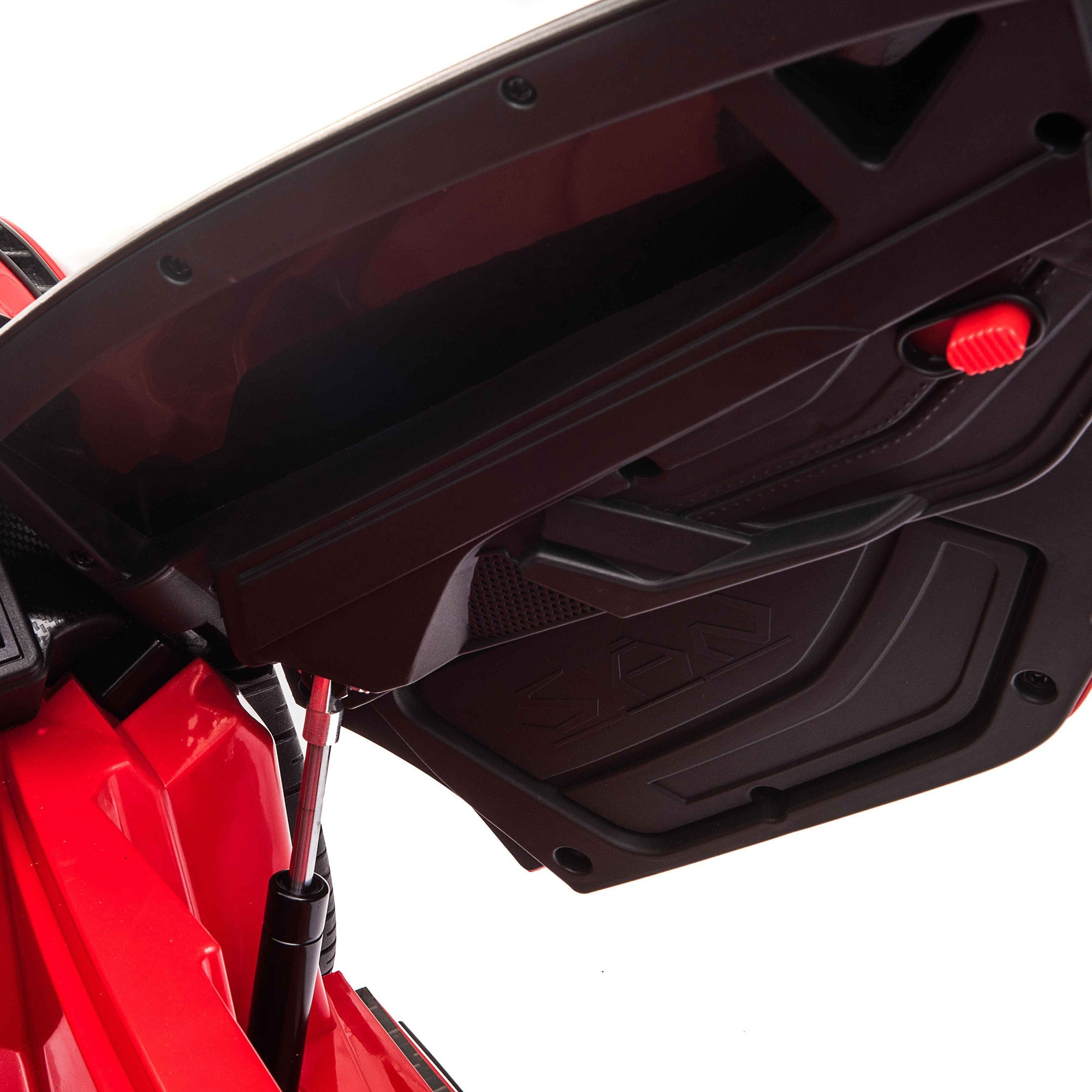 Close-up of a red and black Lamborghini Prime Sian Toy Car