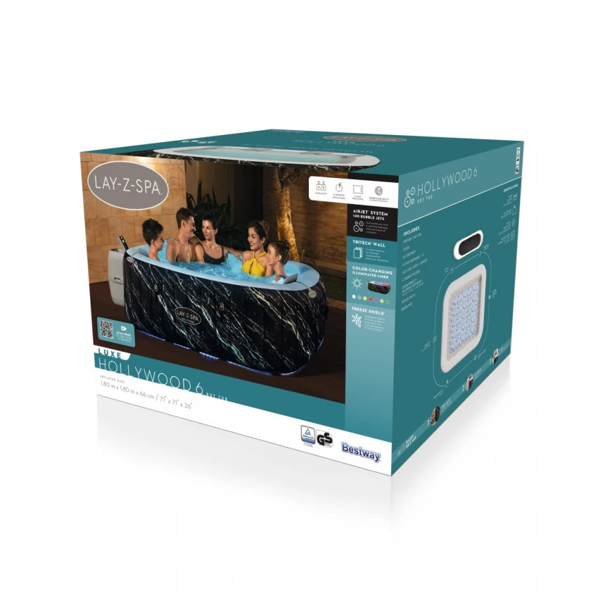 Box packaging of a Lay-Z-Spa hot tub