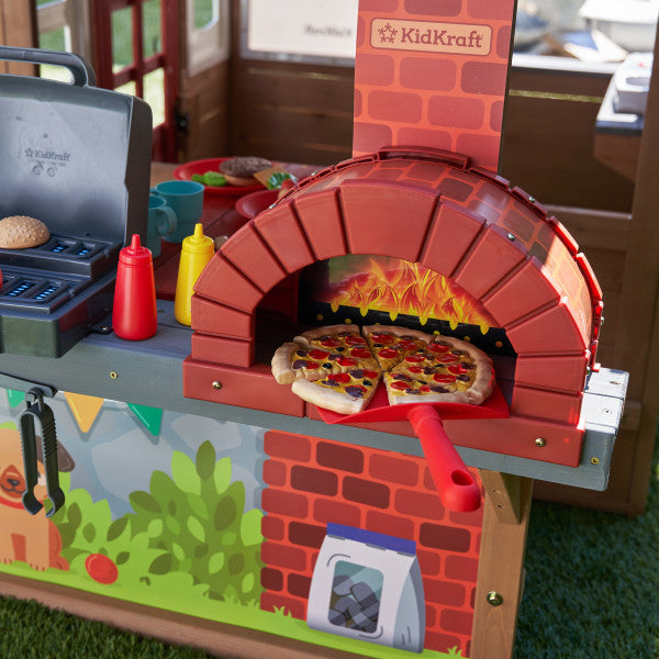 Kidkraft Grill & Chill Pizza Party Wooden Outdoor Playhouse