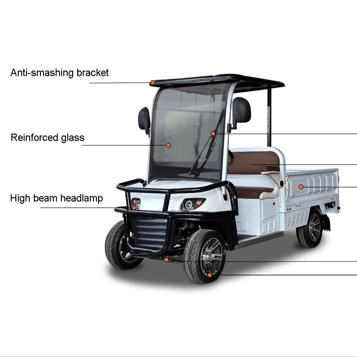 Megawheels Cruisemaster Golf Cart 2 Seater With Long Cargo Utility Box 60 V