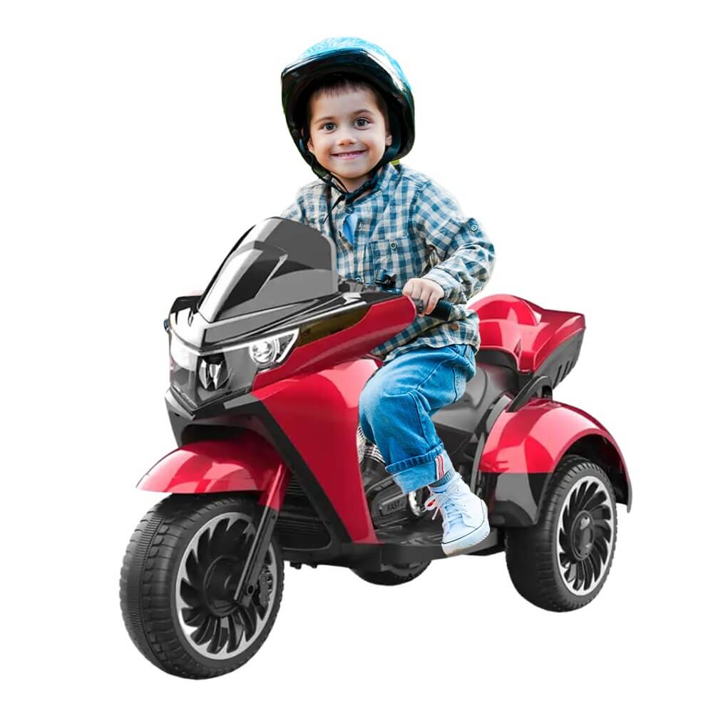 Megastar Ride on 12 v Blaster Kids Motorcycle trike -  RED