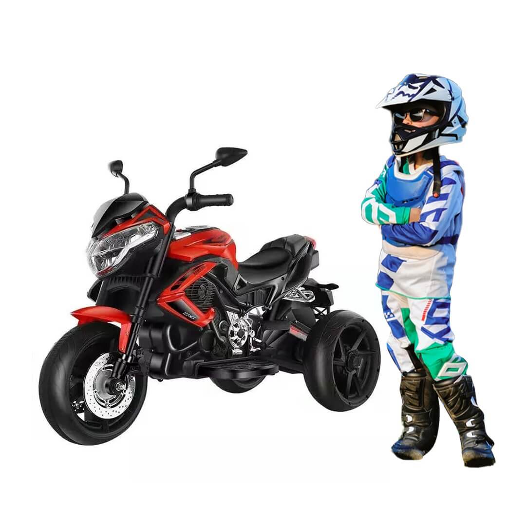 Megastar  RIDE ON 12 v Xblade Trike electric Motorbike for Kids- red