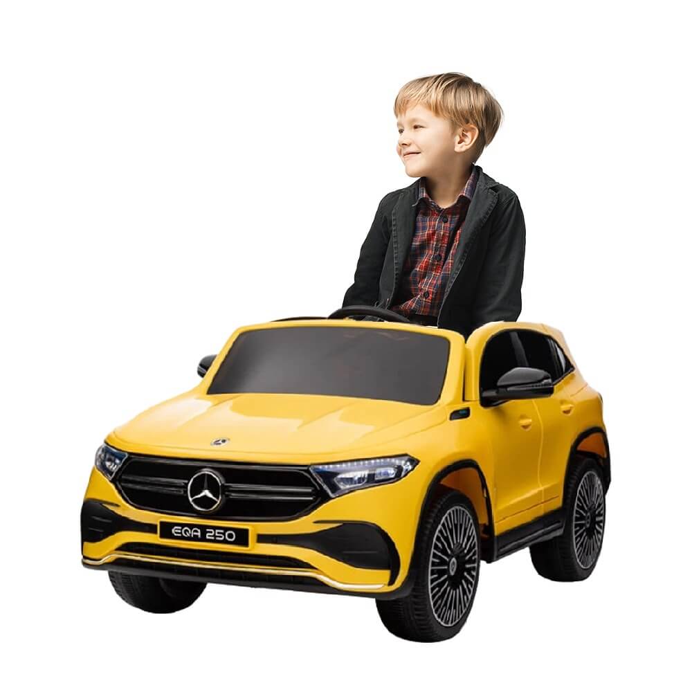 Megastar Licensed Mercedes-Benz Eqa Toy Car Ride Battery Operated Car-YELLOW