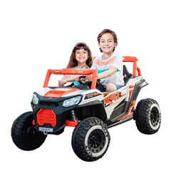 Megastar Ride on 12V Midnight Ranger Electric Ride On XL Suv 4x4 with  RC For Big Kids-Orange