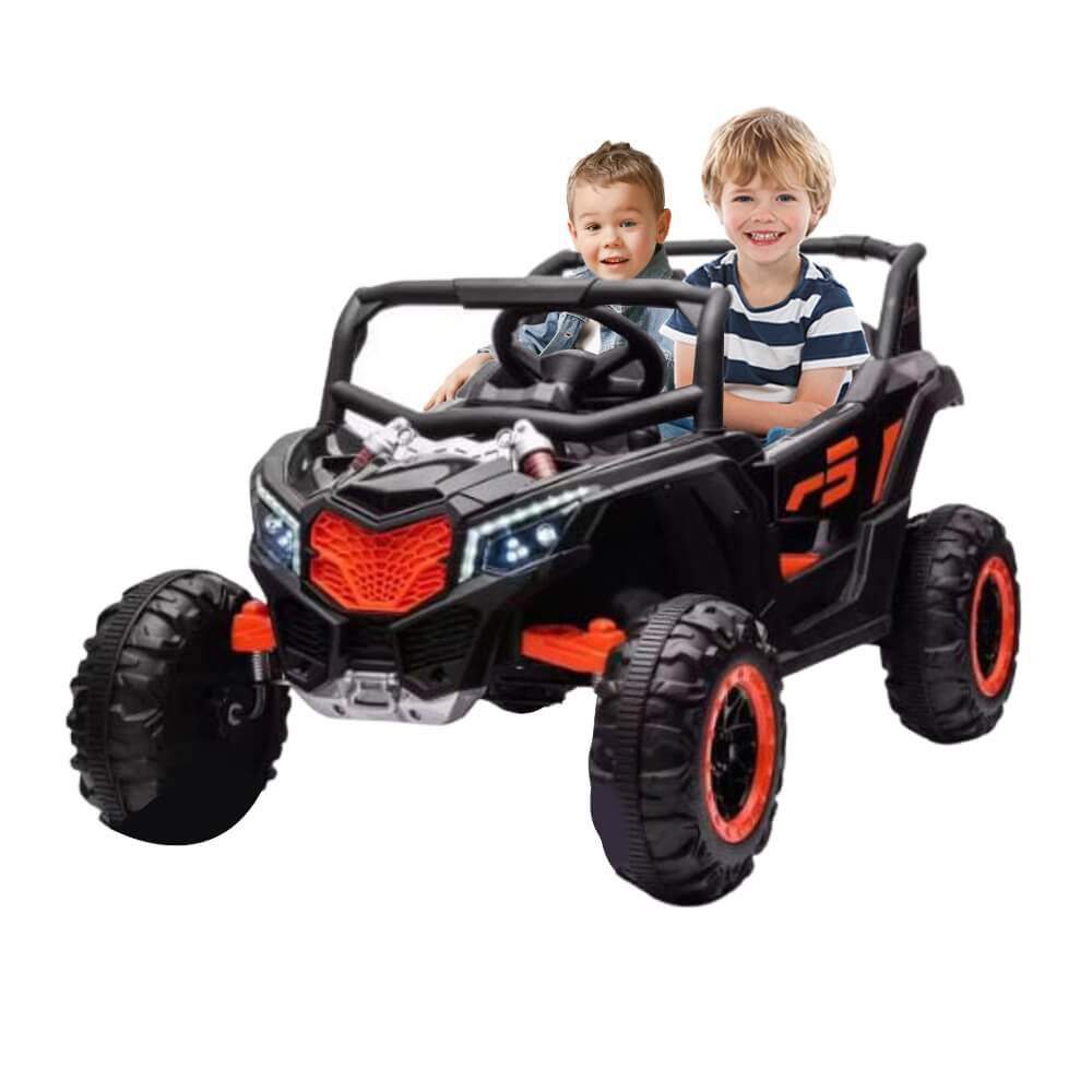 Megastar Ride on 12V  Midnight Ranger Electric Ride On  MID size Suv 4x4 with  RC For small Kids-Black