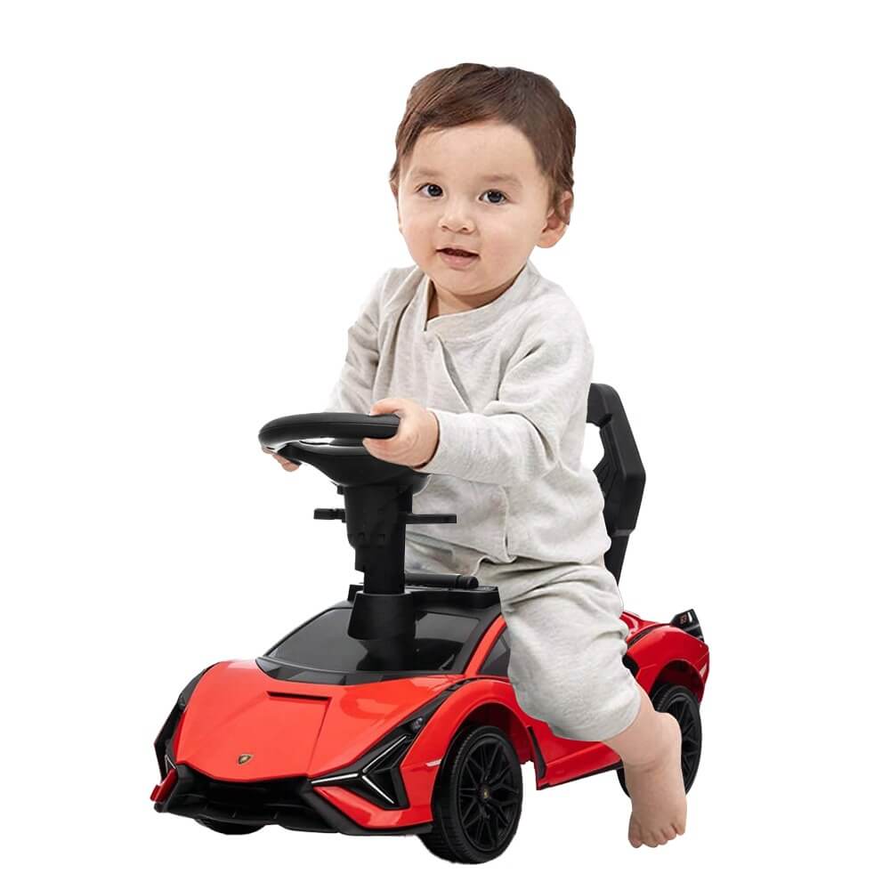 Megastar Licensed Lamborghini SIAN FKP 37 Kids Ride on Push Car, Ride Racer, Foot-to-Floor Sliding Car with Music, Headlights, Under Seat Storage, for 18-48 Months-red