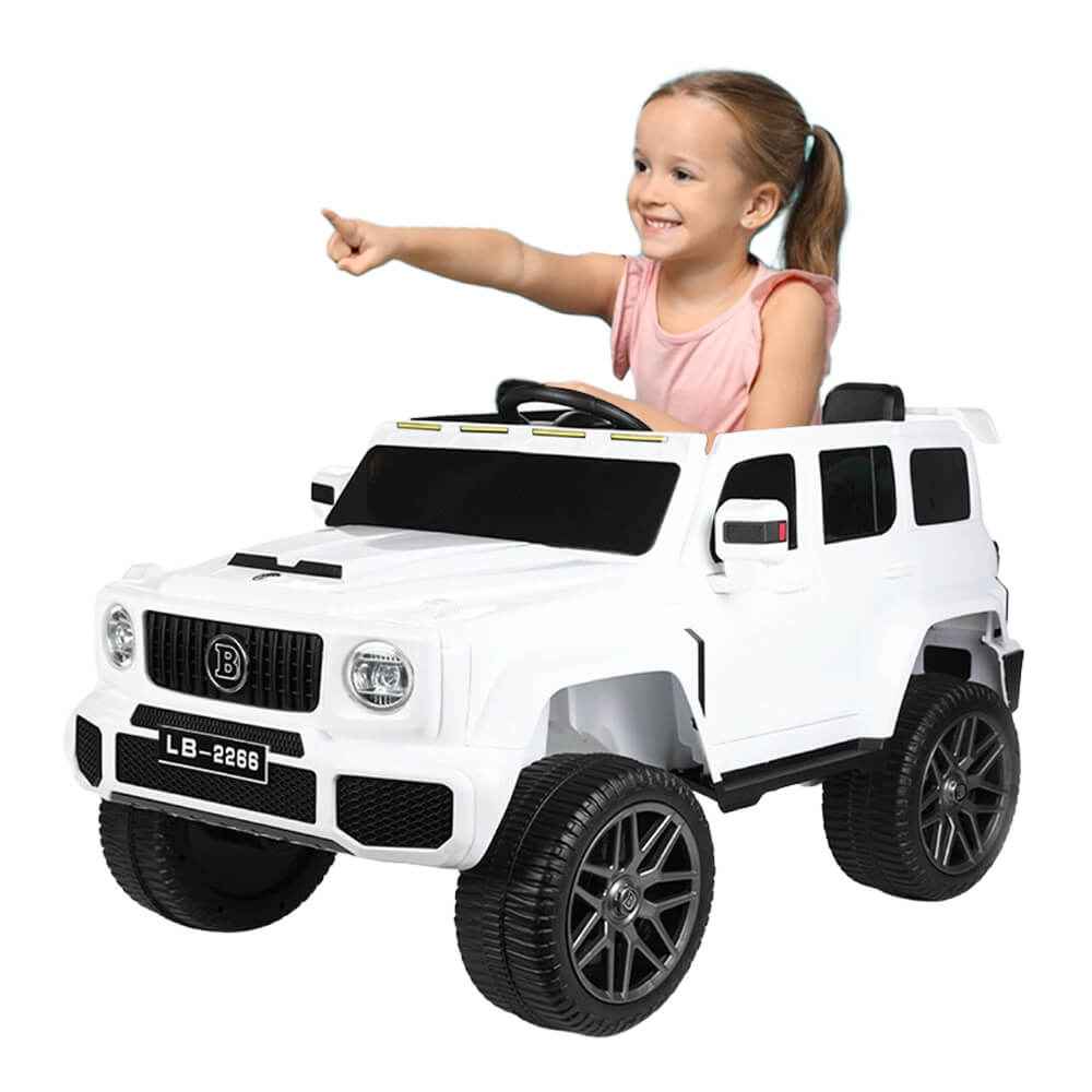 Megastar Ride on 12 v Open Roof Cross over SUV With openable Doors -WHITE