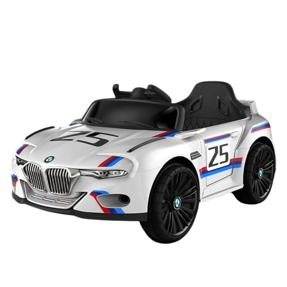Megastar Ride on 6v Series 1 Electric sports car with openable doors -white