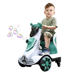 Megastar Ride on Kids  6 v  Electric Bubble Car-green