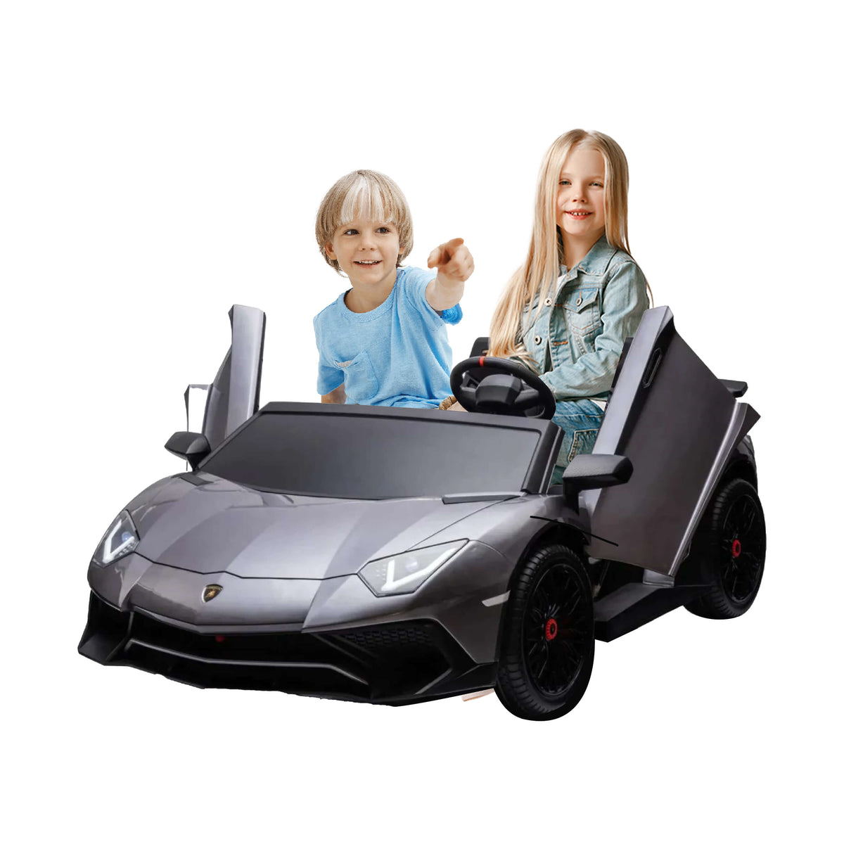 Megastar Ride-on Licensed Lamborghini  XXL Big Kids  grey