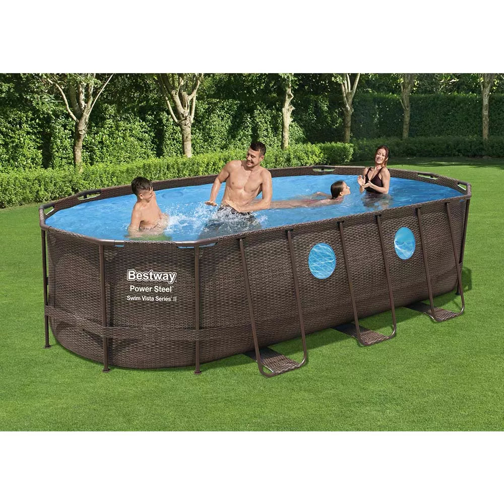 Power Steel Swim Vista Series Oval Pool Set