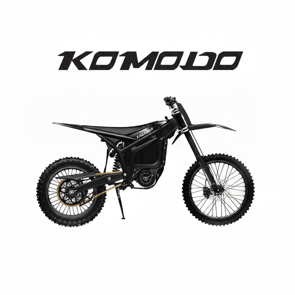 Black TALARIA KOMODO Off Road Electric Dirt Bike 32 kW Motor 96V 45Ah Greenway Lithium Battery