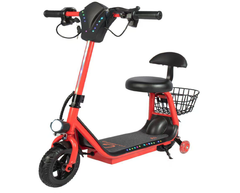 Red Kugoo A1 electric scooter with a seat