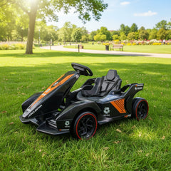 Premium electric ride on car for kids black sports car style