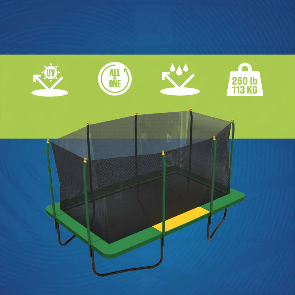Trampoline with safety net