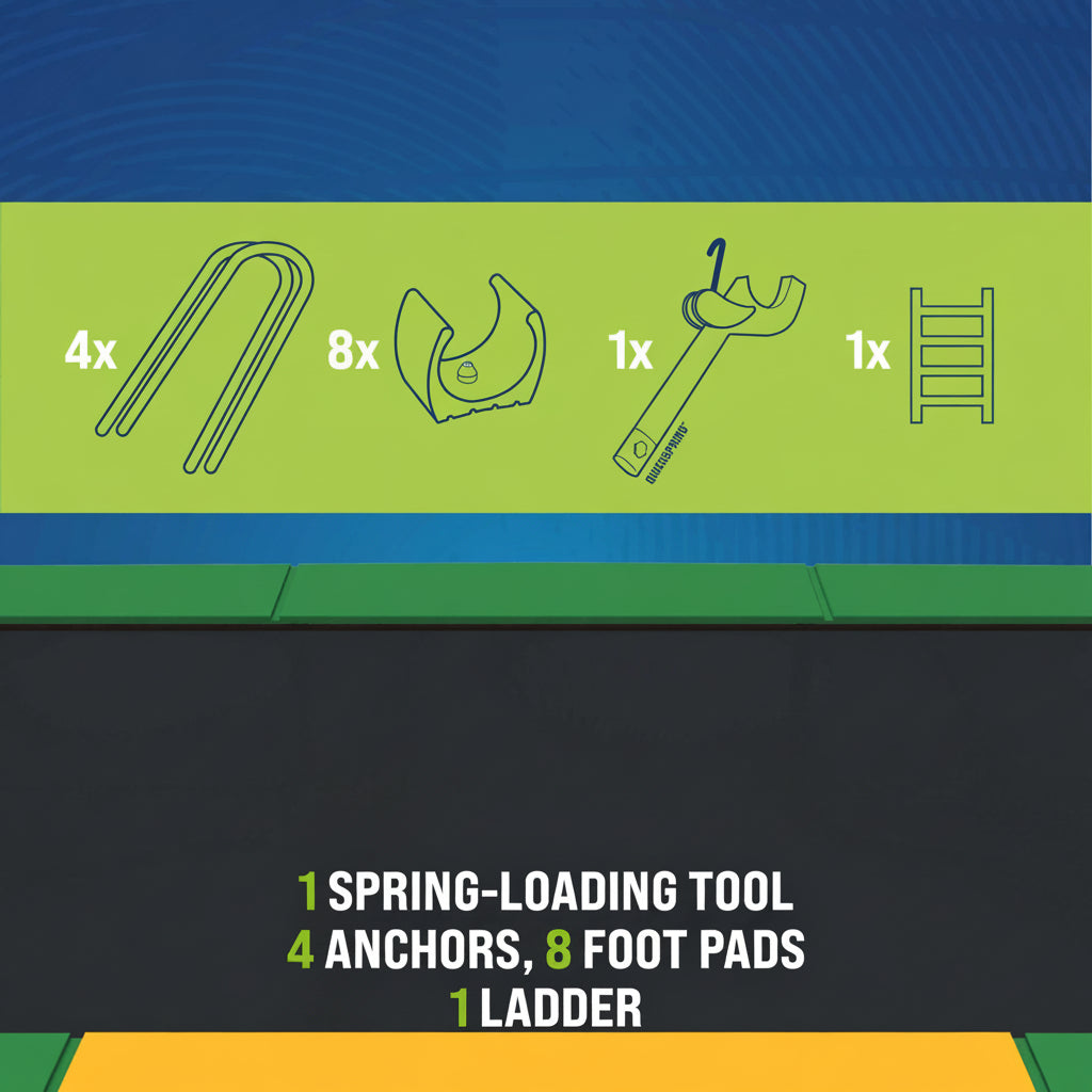 Diagram of Xtreme Air Trampoline components 