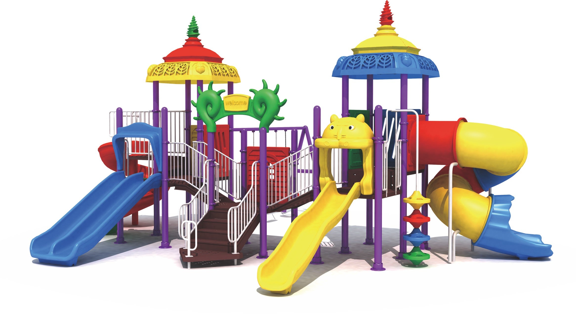 Mega Dragon Kids Playground Set With Outdoor Slides - 1010 x 840 x 425 cm