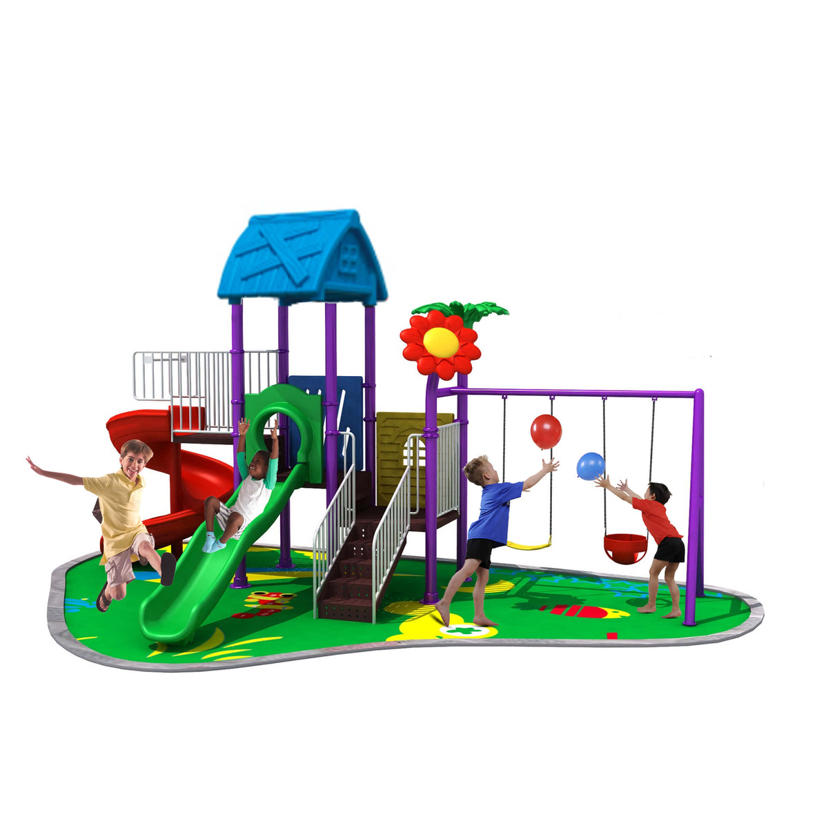 Playsets Adventure Flower Styled With Swings 