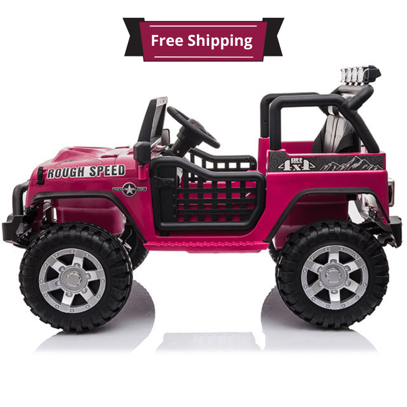 Pink Jeep Toy Car 2 Seater RAF Prowler 12V 4WD Side