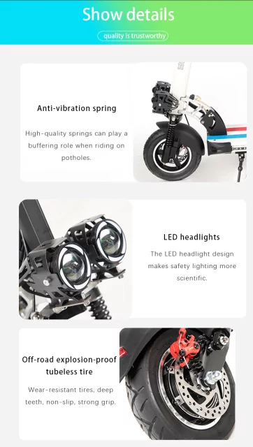 Speedy Flash Ten Foldable  Electric Scooter with LED Specification
