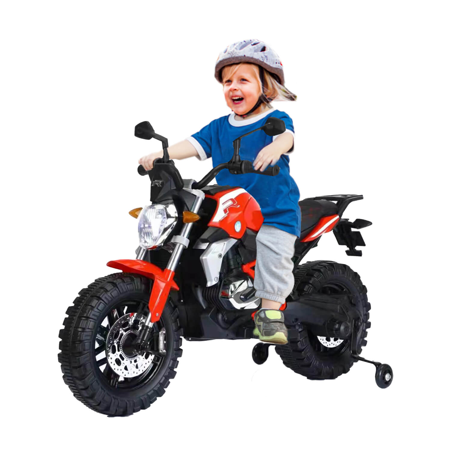 Megastar Kids Electric Ride-on Crossover Motorbike With Training wheel ...