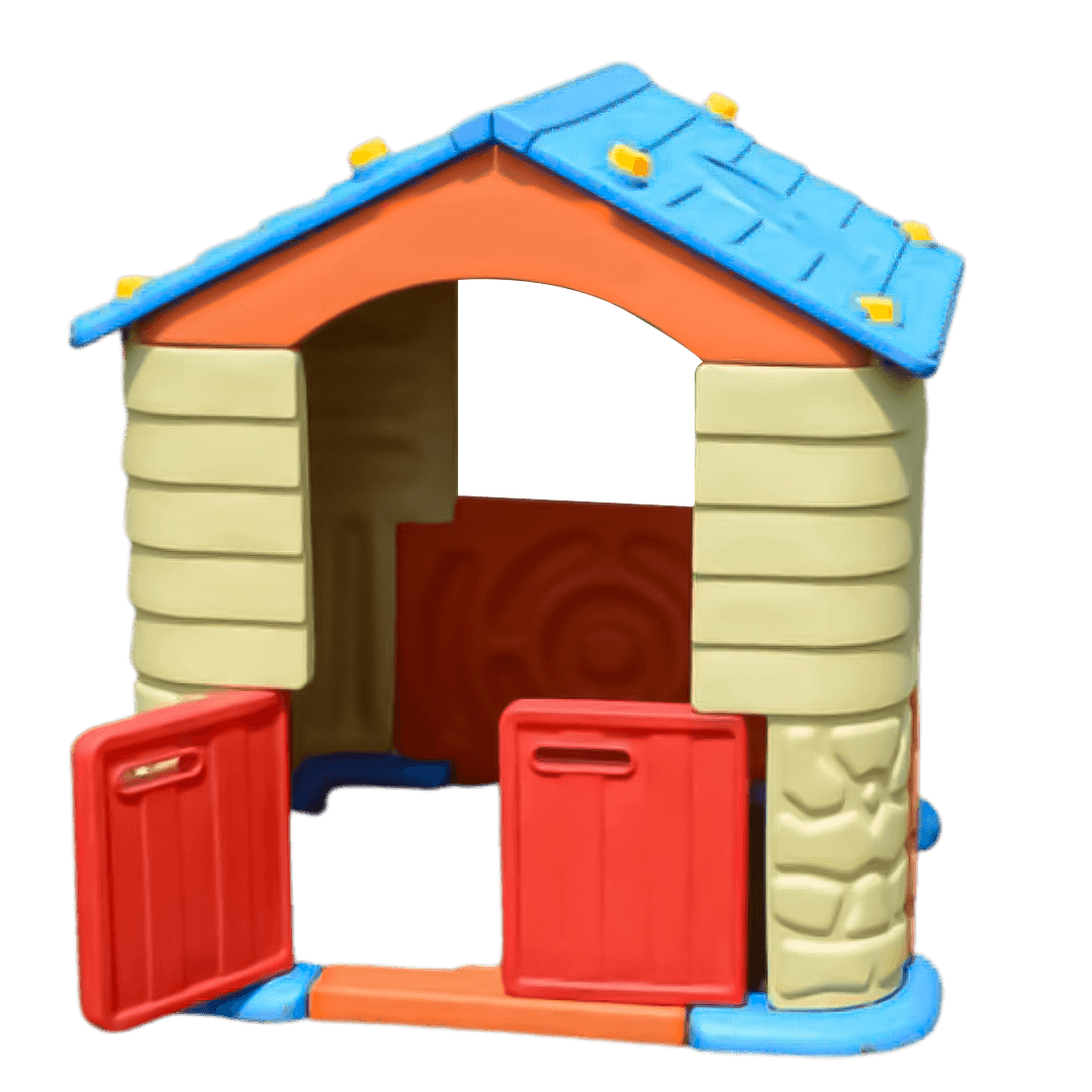 Childrens Fun Play House with Toy Cabin and Openable Fence Door