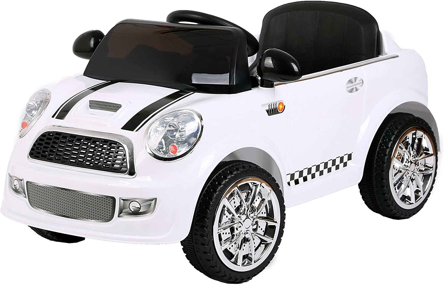 White Electric Ride On car Hatchback Cooper For kids 6V