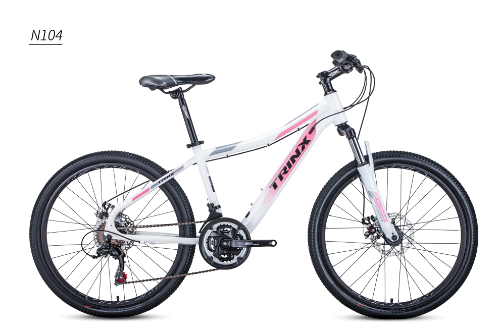 White and Pink Mountain bike TRINX NANA Alloy 24" For Ladies
