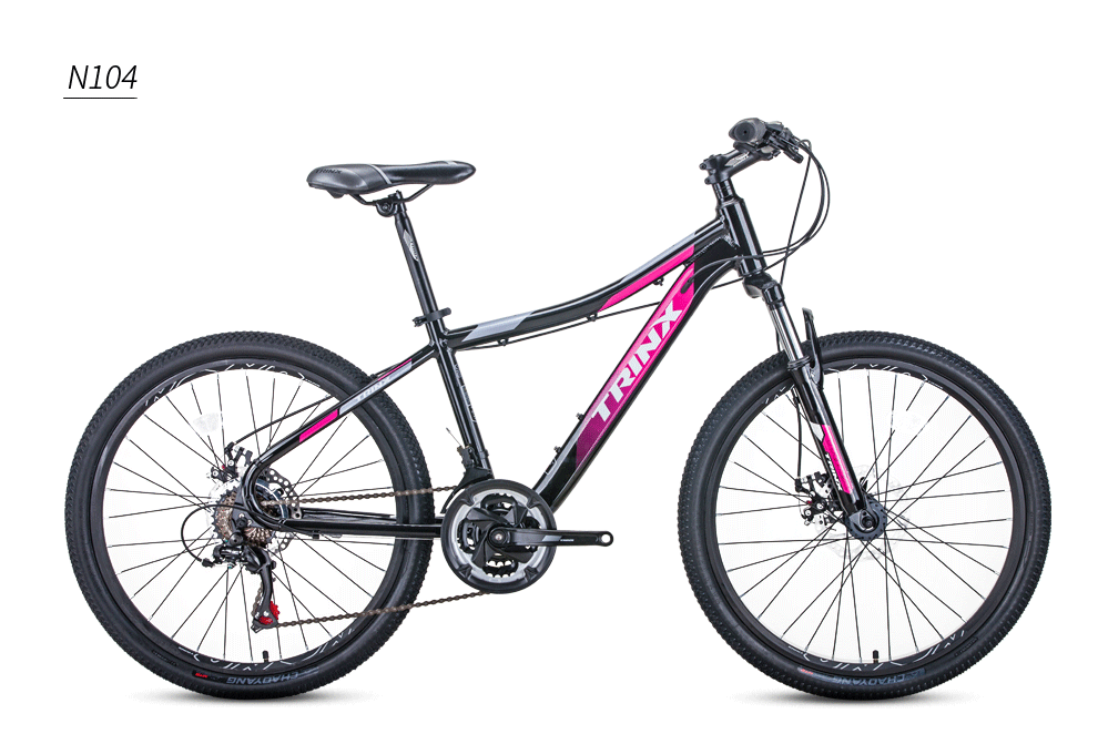 Black and Pink Mountain bike TRINX NANA Alloy 24