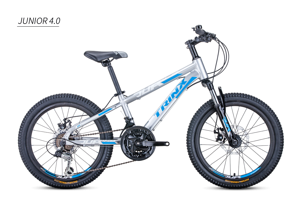 Silver and Blue Mountain bike Trinx Junior 4.0 Alloy 20