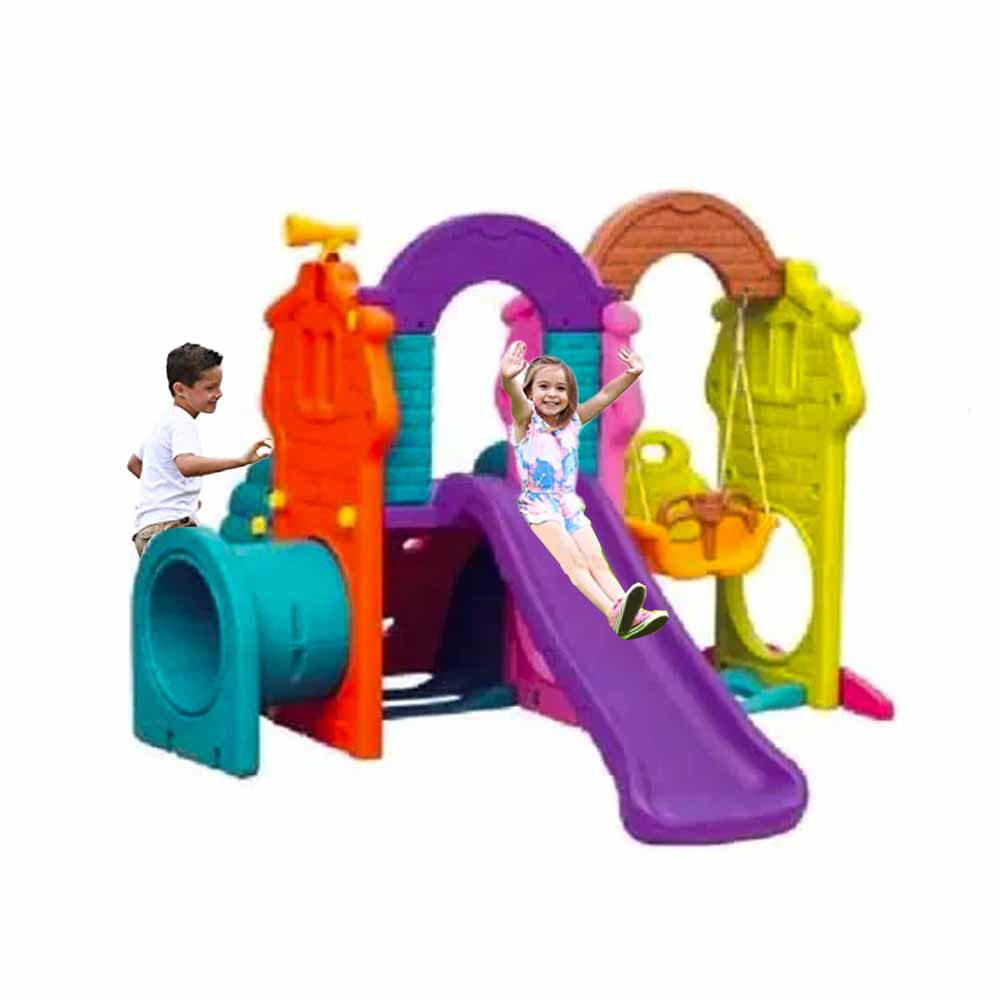 Tunnel Playhouse with Swing ,slide & Rock Climber Wall