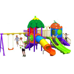 Fiesta Outdoor Playground Kid Swing And Tubular Slides