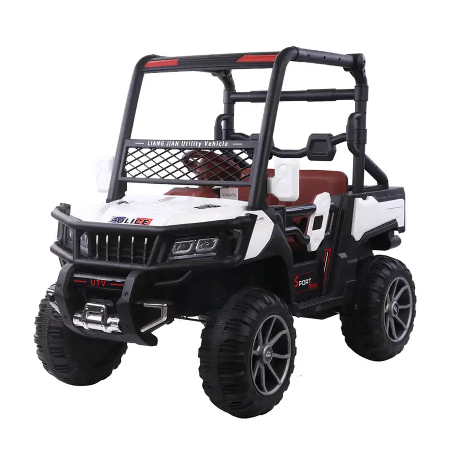 Megastar Rideon 12 v Special Forces Army Kids Electric Jeep 2 seater with RC-White