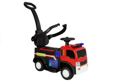 Ride on Fire Truck Push Car Stroller For Kids 6V