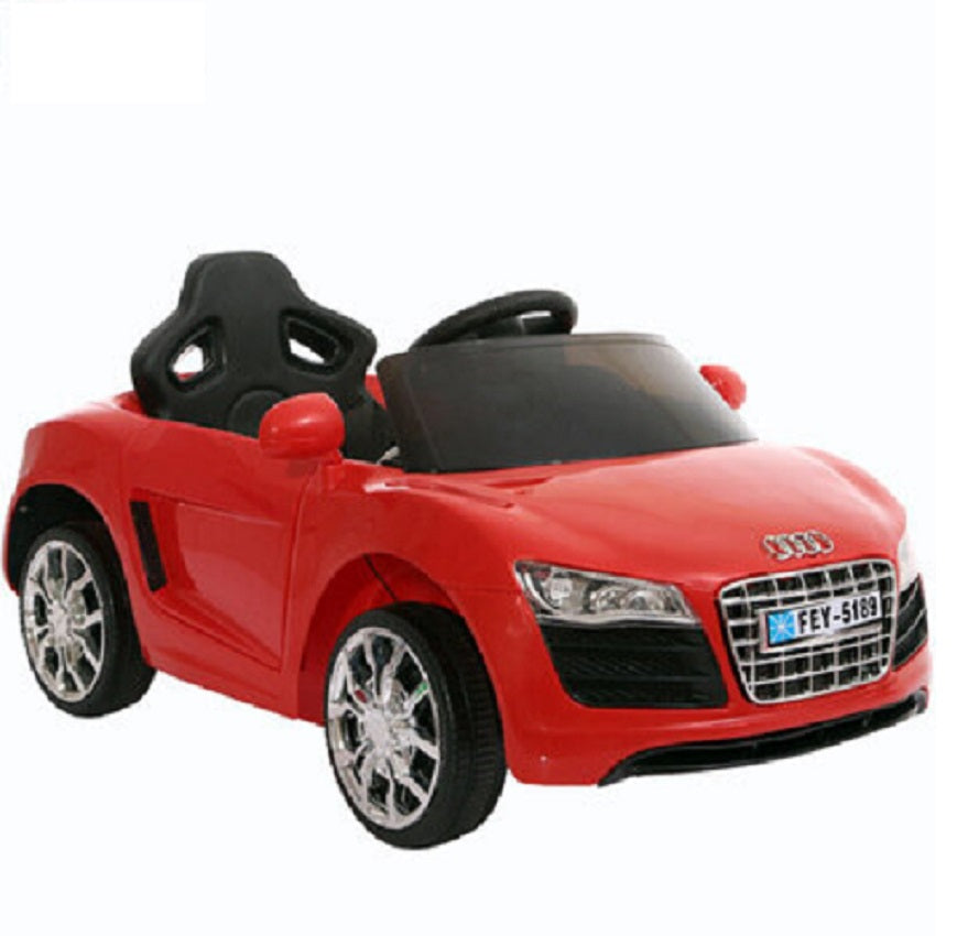 Red Electric Ride on Audi style Children's Remote-Controlled Car 6V Side
