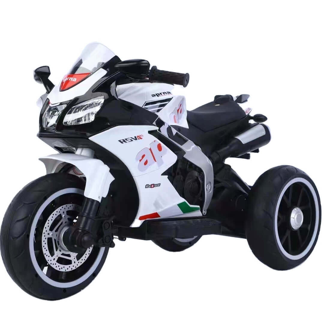 White Red Ride on Rechargeable Trike Raf Grinder Speedy For Kids 12V Front