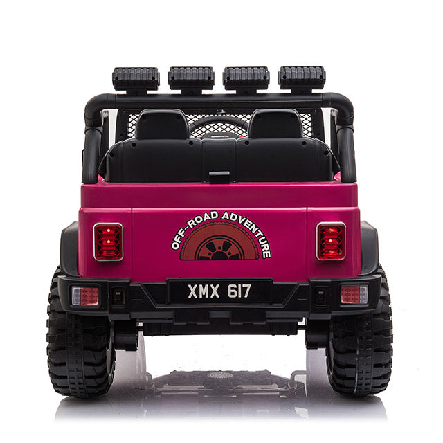 Pink Jeep Toy Car 2 Seater RAF Prowler 12V 4WD Back