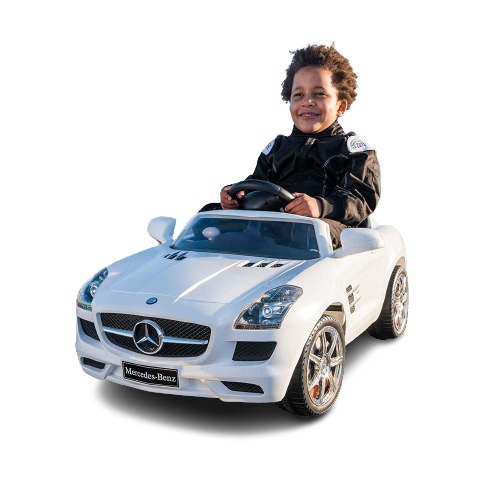 White Ride on Licensed Mercedes SLS Coupe Car