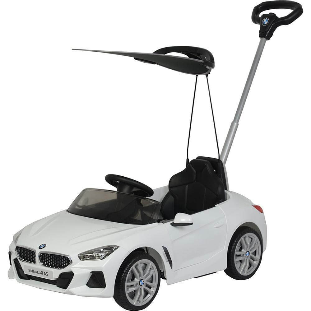 White Push Car BMW Z4 For Kids with Canopy 
