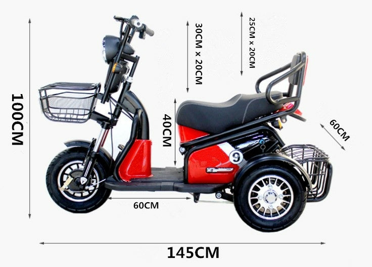 MEGAWHEELS Mobility 3 Wheels Electric Scooter With Basket details