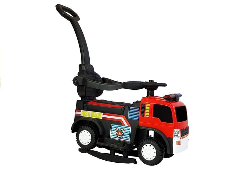 Ride on Fire Truck Push Car Stroller For Kids 6V  Side