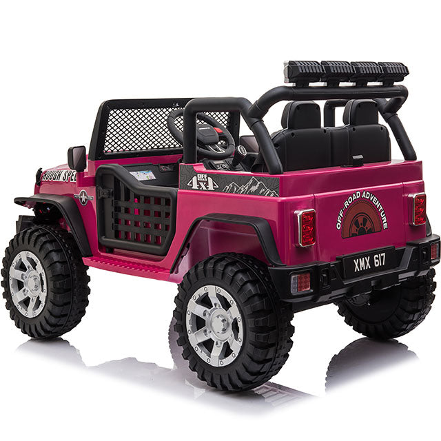 Pink Jeep Toy Car 2 Seater RAF Prowler 12V 4WD Back View