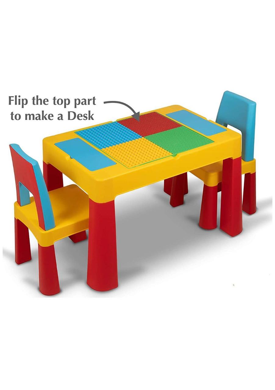 Megastar Multifunctional ActivityBlock Building & Activity Desk Table With 2 Chairs - MGA STAR MARKETING 