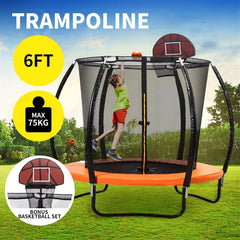 Trampoline enclosure with net & ladder