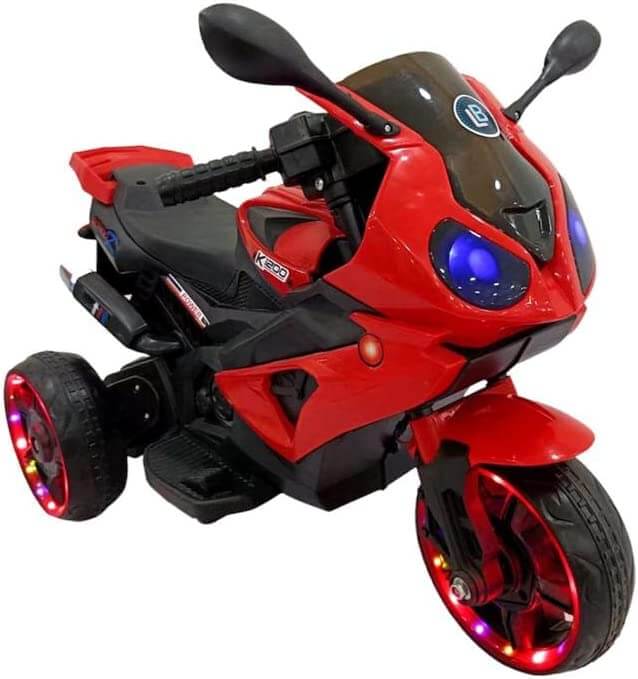 Megastar Ride on 6 v Bebe Ride on Led Motor trike with 3 Wheels-Red