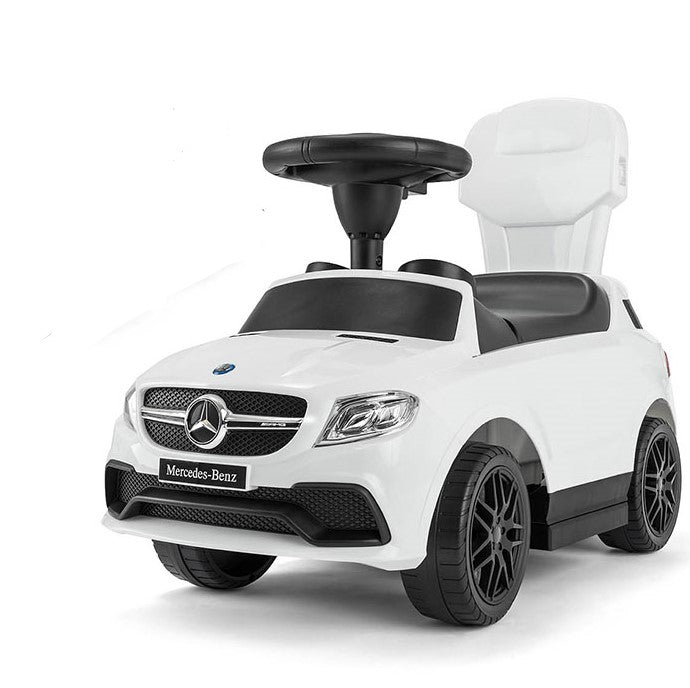 White Ride on Mercedes Pull Handle Car For Kids