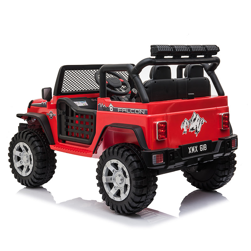 Red Jeep Toy Car 2 Seater RAF Prowler 12V 4WD Back View