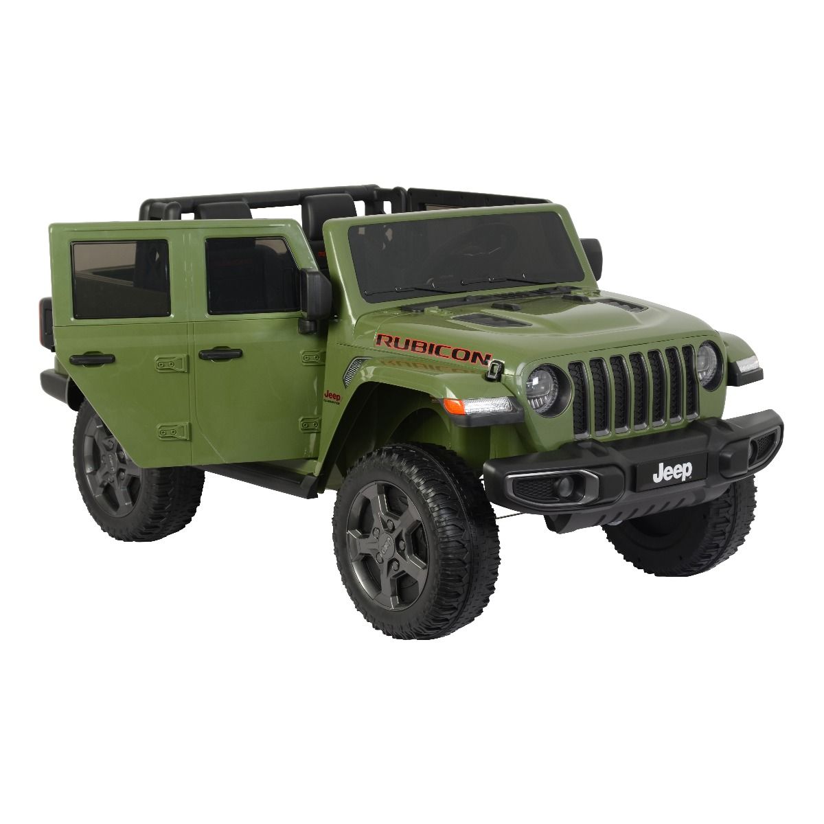 Green Electric Ride on Jeep Wrangler Rubicon SUV 12V OpenDoor