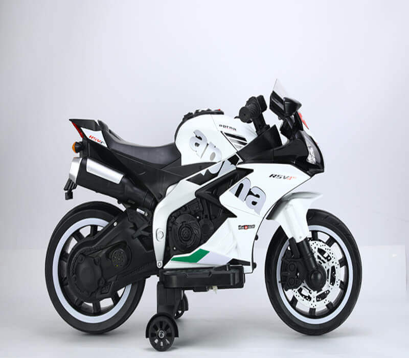 White Ride on Rechargeable Trike Raf Grinder Speedy For Kids 12V Side
