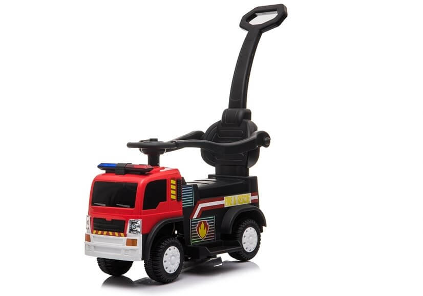 Ride on Fire Truck Push Car Stroller For Kids 6V